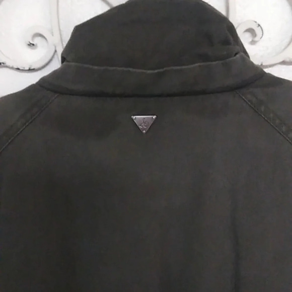 SAM EDELMAN BOHO OLIVE GREEN COTTON CANVAS QUILTED LINING ZIP JACKET - Picture 4 of 11